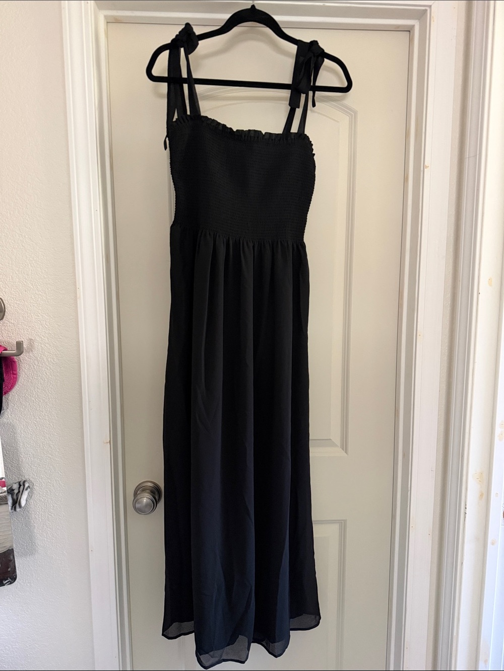 Black Maxi Dress with Tie Straps